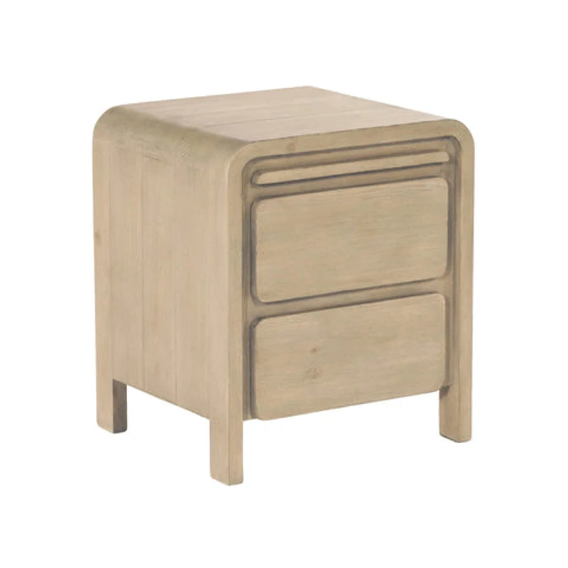 Fremont 2 Drawer Nightstand - Scrubbed Teak