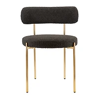 Ronda Boucle Fabric Dining Chair Brushed Brass