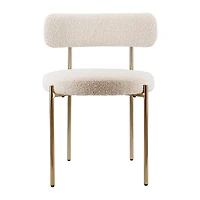 Ronda Boucle Fabric Dining Chair Brushed Brass
