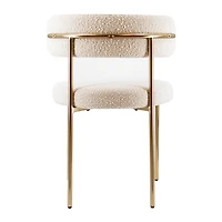 Ronda Boucle Fabric Dining Chair Brushed Brass