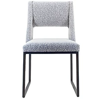 Evan Boucle' Fabric Dining Chair - Grey