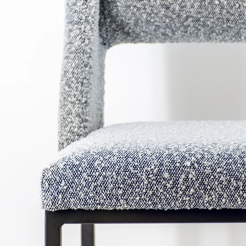 Evan Boucle' Fabric Dining Chair - Grey
