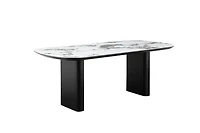 Henrik 79" White Ceramic & Black Oak Dining Table