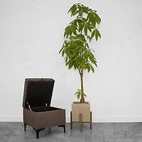 Zerith Square Standing Pot - Natural Stone