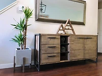 Zerith Square Standing Pot - Natural Stone