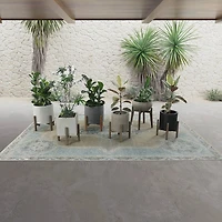 Zerith Square Standing Pot - Natural Stone