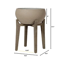 Zerith Large Standing Urn - Brown Stone