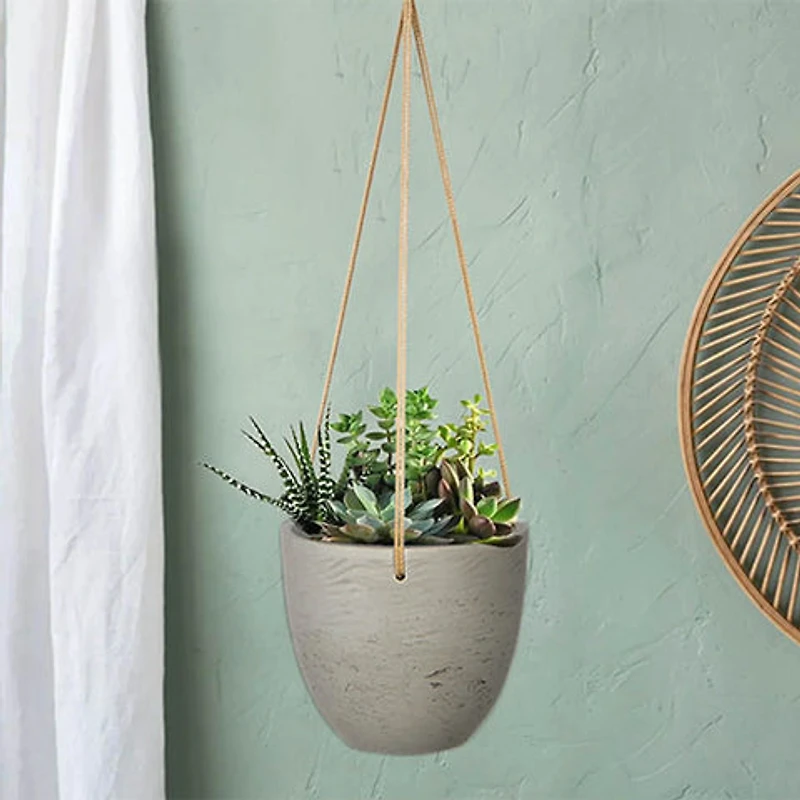 Classic Small Hanging Pot - Cement Grey