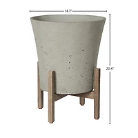 Zerith Tapered Standing Pot - Cement Grey