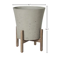 Zerith Tapered Standing Pot - Cement Grey