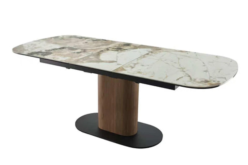 Soren Glossy Ceramic-Top Extension Dining Table