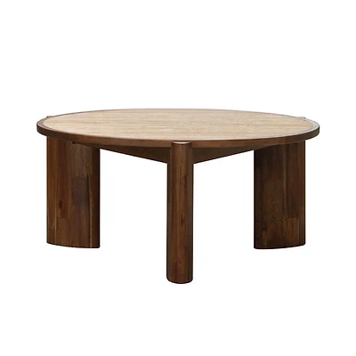 Helsa Round Coffee Table - Travertine
