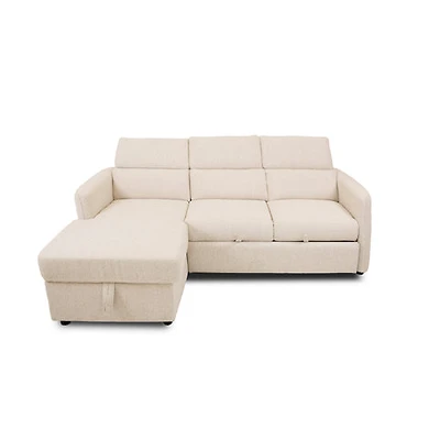Renato Premium Fabric Sleeper Sectional - Abby Flax