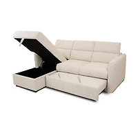 Renato Premium Fabric Sleeper Sectional - Abby Flax