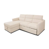 Renato Premium Fabric Sleeper Sectional - Abby Flax
