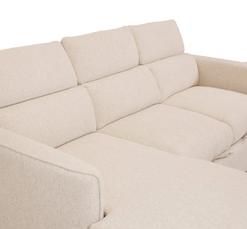 Renato Premium Fabric Sleeper Sectional - Abby Flax