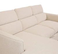 Renato Premium Fabric Sleeper Sectional - Abby Flax