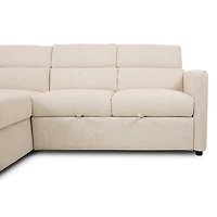 Renato Premium Fabric Sleeper Sectional - Abby Flax