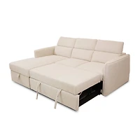 Renato Premium Fabric Sleeper Sectional - Abby Flax