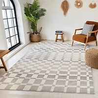 Bali Cream Modern Abstract Indoor Area Rug