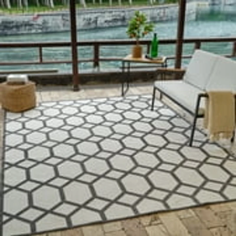 Aspen Grey Geometric Modern Rug