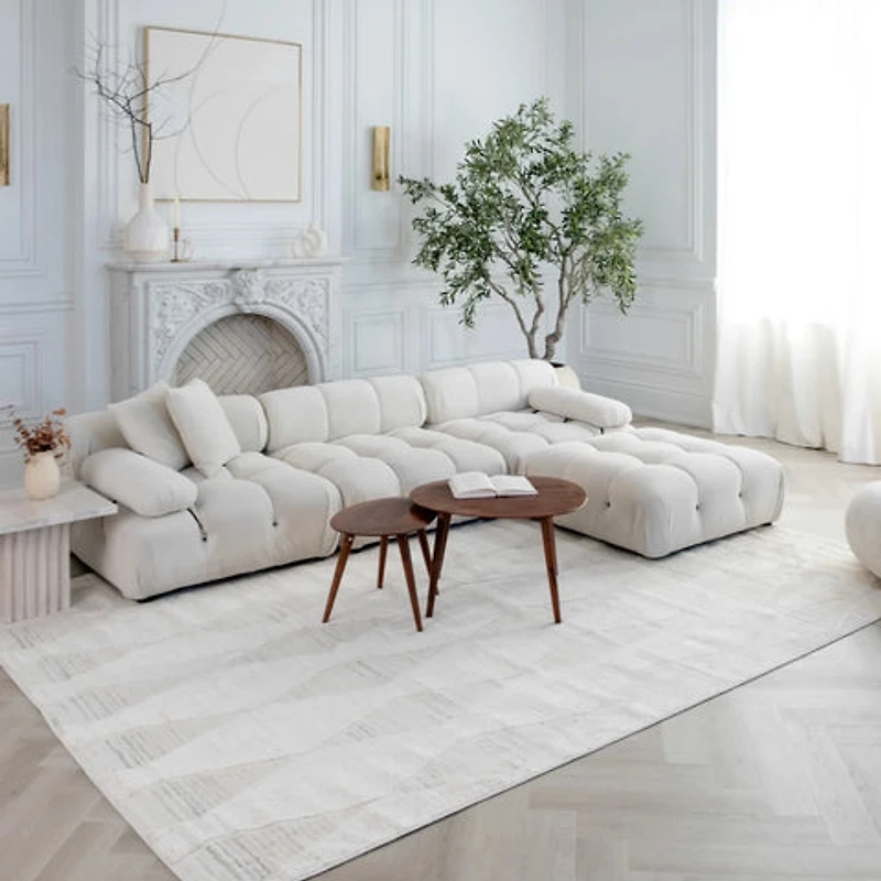 Tulum Cream Modern Area Rug