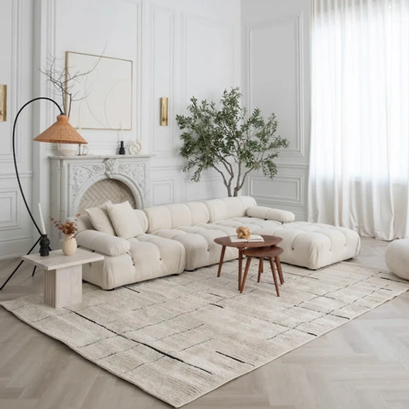 Terra Cream Modern Geometric Area Rug – 7' x 10'