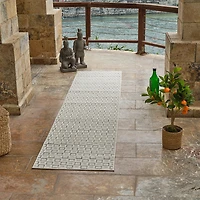 Aurora Cream Modern Rug – Textured Grid Pattern