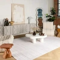 Europa Beige Solid Textured Area Rug – 7' x 10'