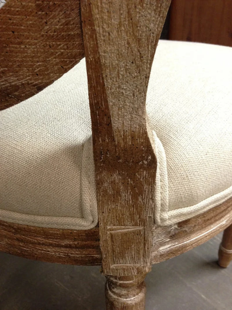 Melwynn Dining Chair w/ Cane Back- Antique Linen