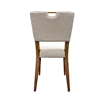 Nellwyn Dining Chair - Sandy Beige/Cool Brown Legs