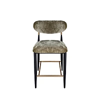 Vera Upholstered Counter Stool in Green with Matte Black & Gold Legs