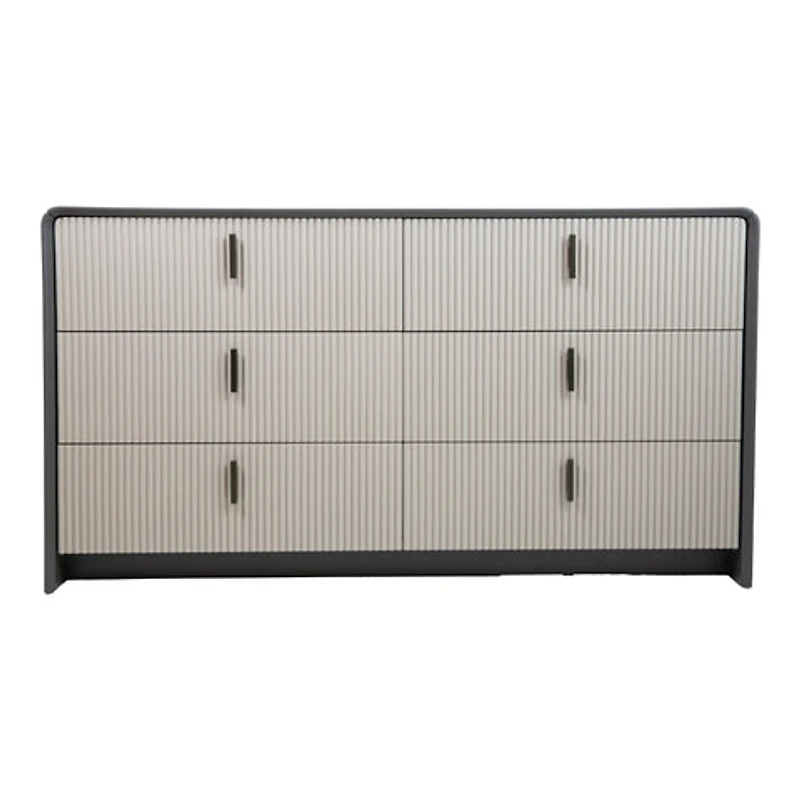 Yulie 6 Drawer Double Dresser - Glossy White - Greater Vancouver Furniture