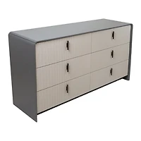 Yulie 6 Drawer Double Dresser - Glossy White - Greater Vancouver Furniture