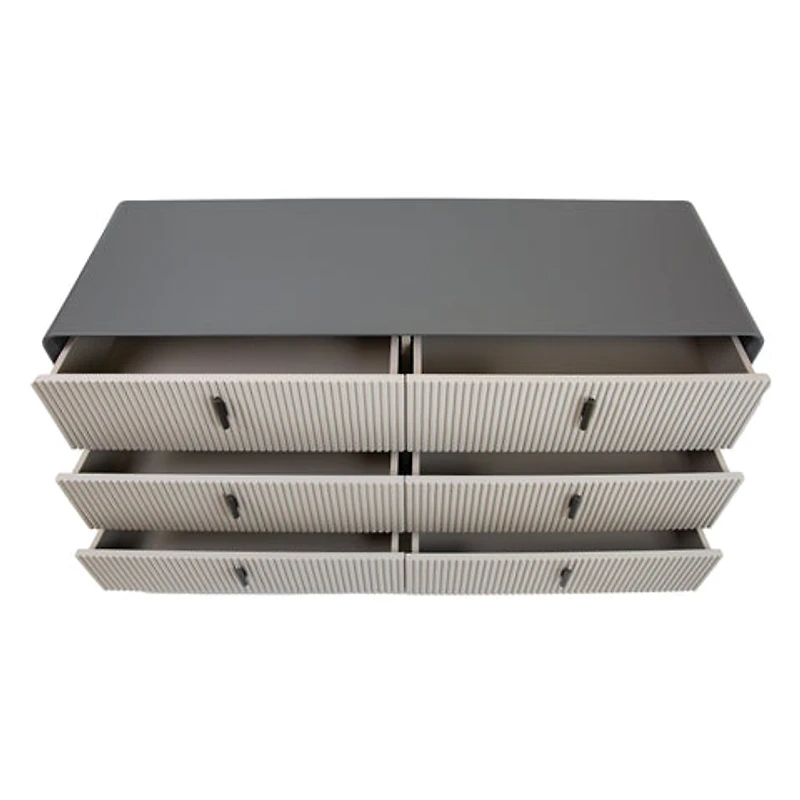 Yulie 6 Drawer Double Dresser - Glossy White - Greater Vancouver Furniture