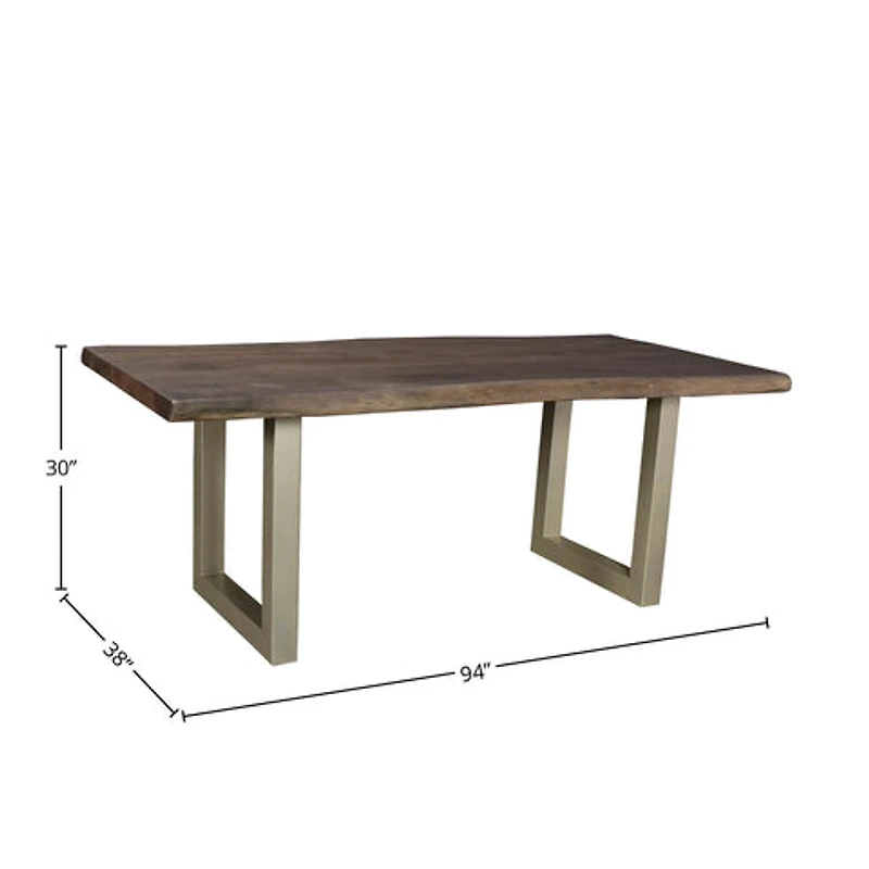 Quorra Large Dining Table - Vinegar Matte Top/ U Tube Metal Base