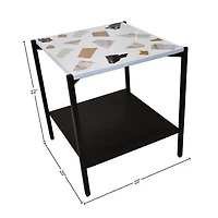 Cindale Side Table - White Mosaic
