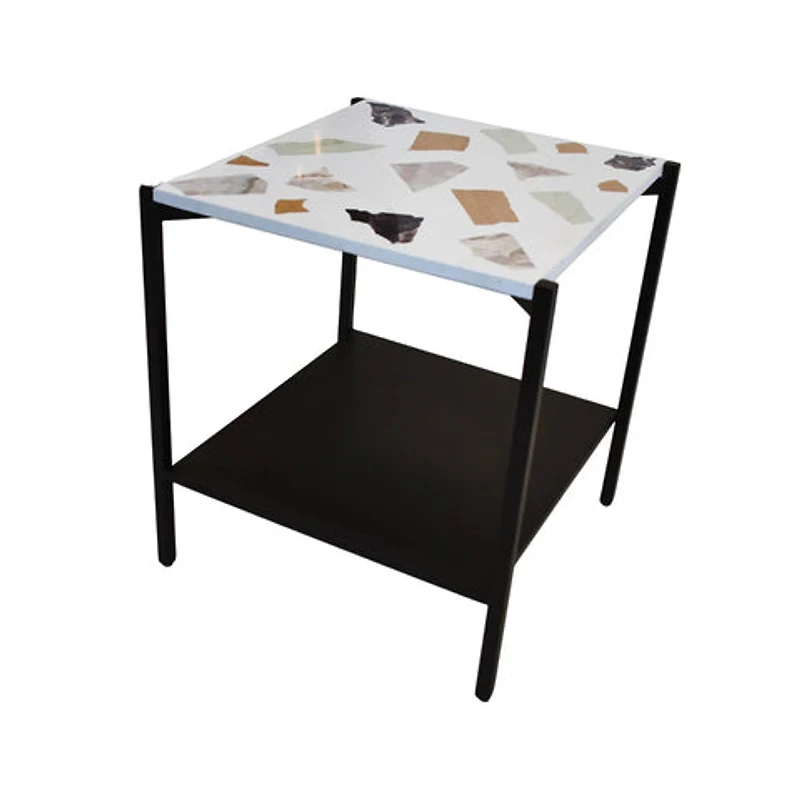 Cindale Side Table - White Mosaic