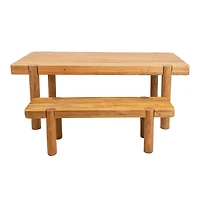 Haini Acacia Wood Round Leg Dining Table