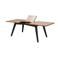 Sorella Extension Dining Table - Sundried Wheat Matte Black