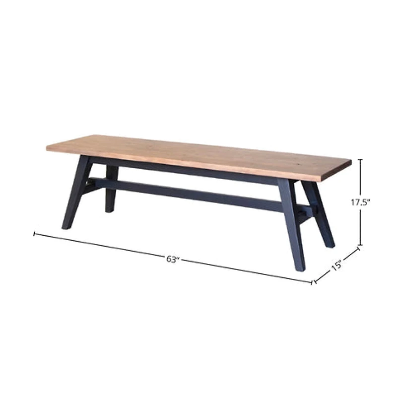 Sorella Dining Bench - Sundried Wheat - Matte Black