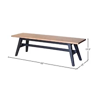 Sorella Dining Bench - Sundried Wheat - Matte Black