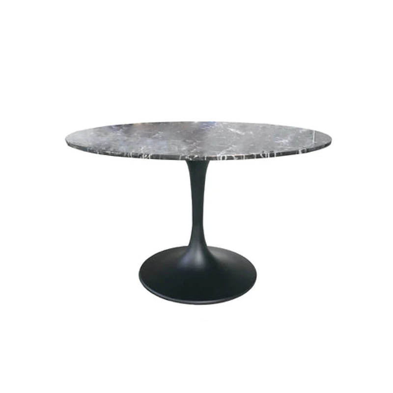 Valencia Round Dining Table - Sleek Matte Black Base