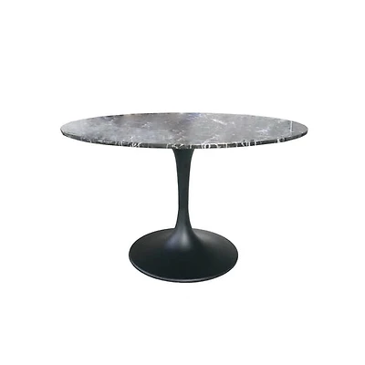 Valencia Round Dining Table - Sleek Matte Black Base