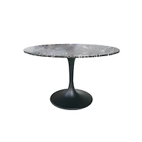 Valencia Round Dining Table - Sleek Matte Black Base