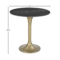 Casson Bistro Table - Italian Black Marble