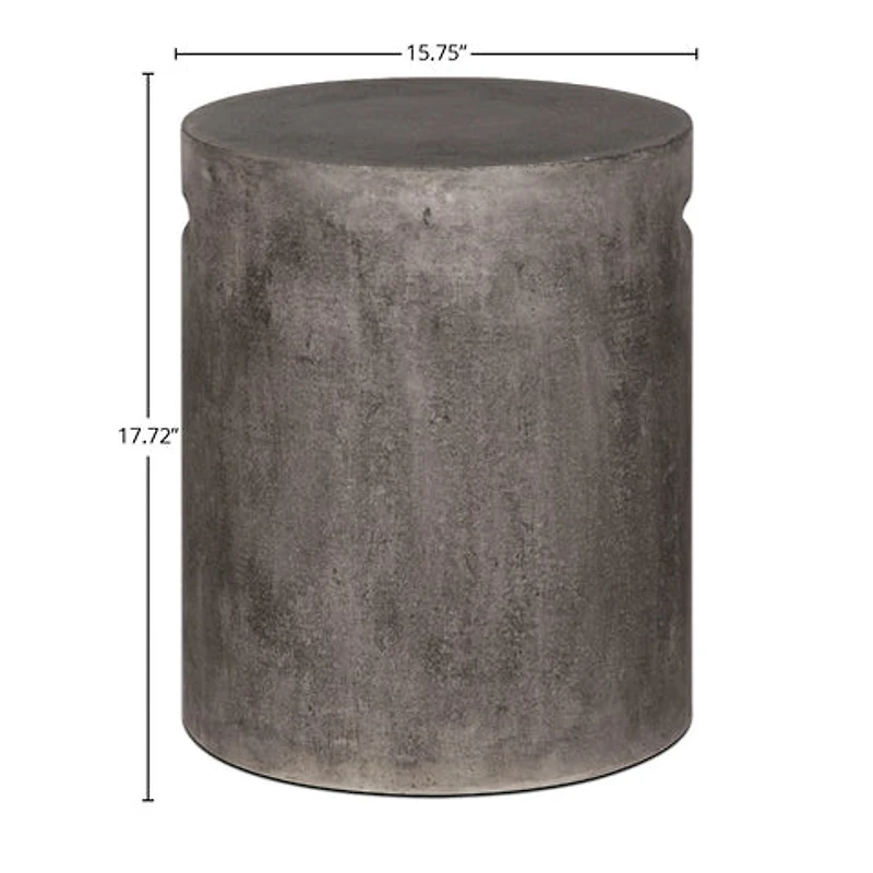Terranova Round Side Table With Handle - Dark Grey