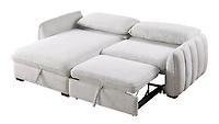 Cassey Pullout Sleeper Sectional with Storage Chaise - Light Grey