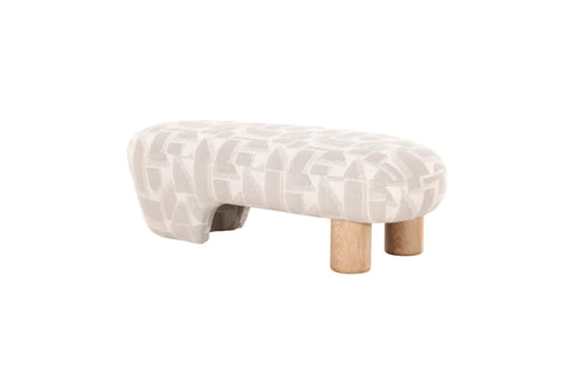 Helvik Upholstered Bench with Elm Veneer Base