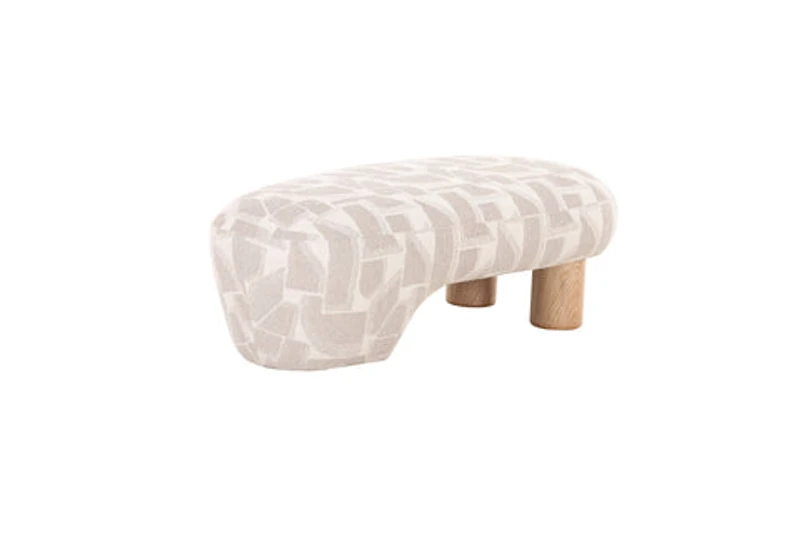 Helvik Upholstered Bench with Elm Veneer Base